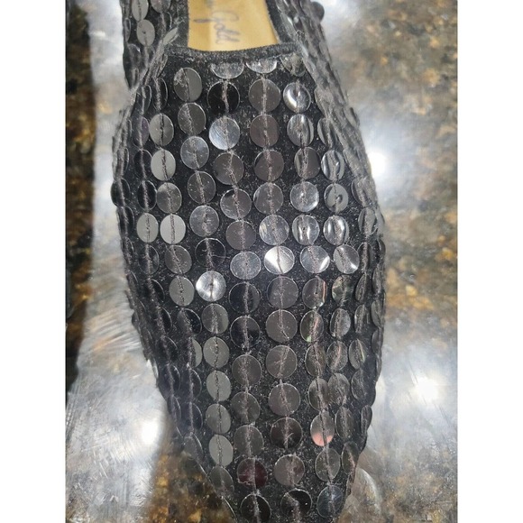 Julian Gold Women's Black Slip on Closed Toe Sequin Flats Shoes Size 8.5 - Picture 5 of 10